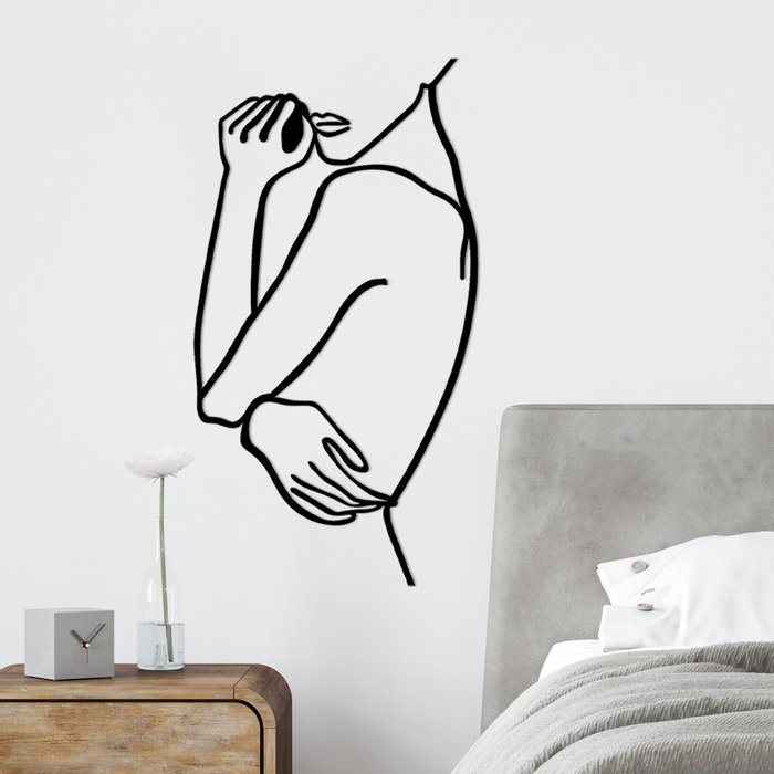 Wallity Woman 2 - Accesorio de pared de metal decorativo Negro